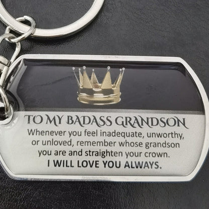 Family Sentiment Metal Keychain | Son, Daughter, Grandson Gift | JP Collections