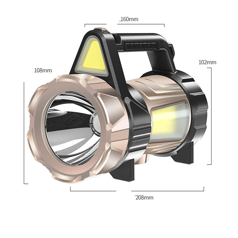 High-Power Portable Searchlight – OSRAM LED COB Auxiliary Light Battery Display & Power Bank