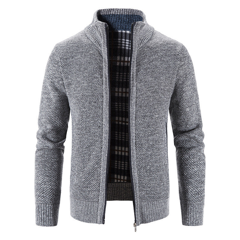 Men's Standing Collar Cardigan Sweater | Stretch Fit | JParker
