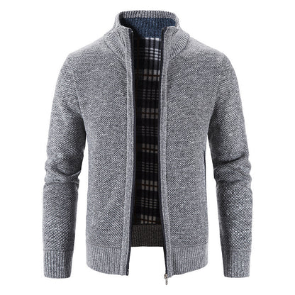 Men's Standing Collar Cardigan Sweater | Stretch Fit | JParker
