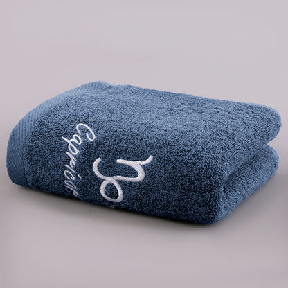 Zodiac Constellation Embroidered Cotton Towel | All 12 Star Signs | 2 Sizes