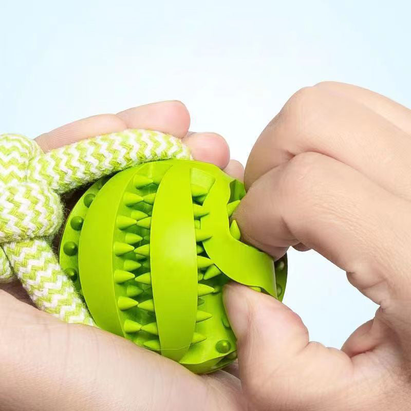 Interactive Hemp Rope & Rubber Dog Toy | Chew & Dental