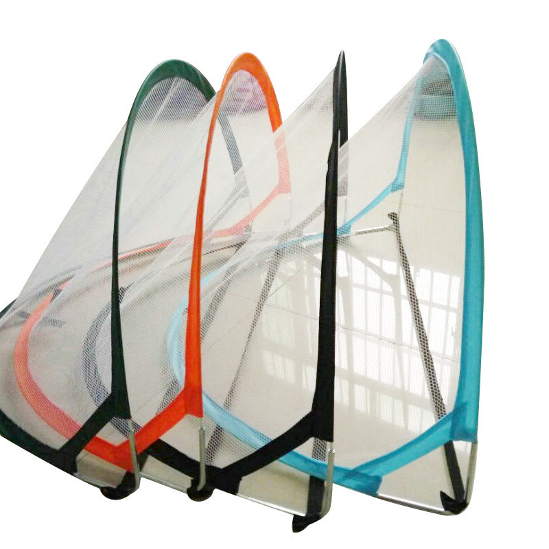 Foldable Football Practice Goal – Portable Pop-Up Soccer Net Kids & Students Black, Orange, Light Blue & Red