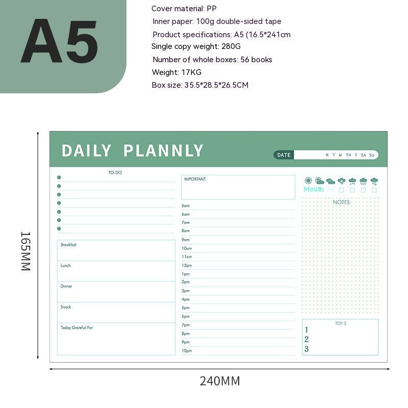 Magnetic Daily Planner Notepad | Tear-Off 120 Pages