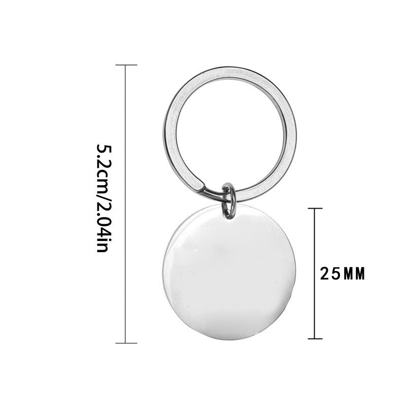 Hollow Snow Mountain Valley Stainless Steel Keyring