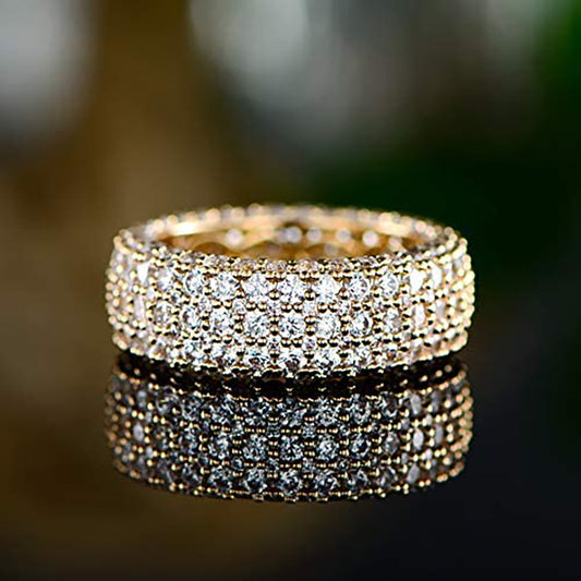 Multi-Layer Geometric Ring | Light Luxury Copper Ring for Women