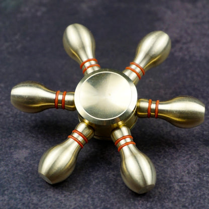 Pure Copper 6-Arm Gyro Spinning Top Fidget Toy | Premium EDC Desk Toy
