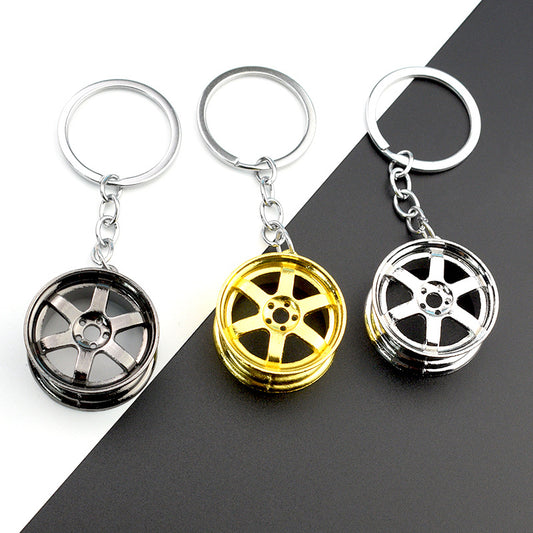 3D Wheel Hub Alloy Keychain | Car Modification Charm | JP Collections