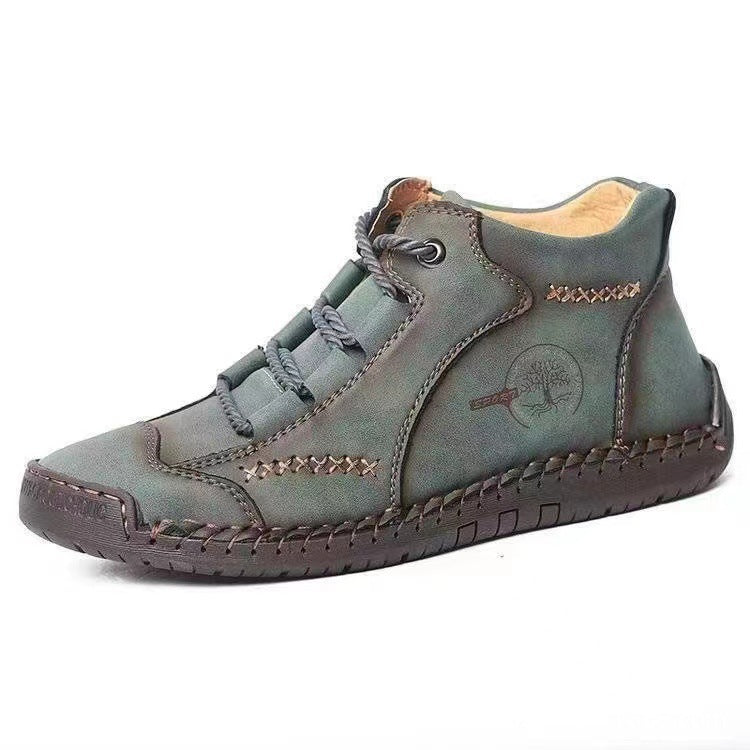 Men's Cowhide Leather Mid-Top Boots | Lace-Up Work Boots