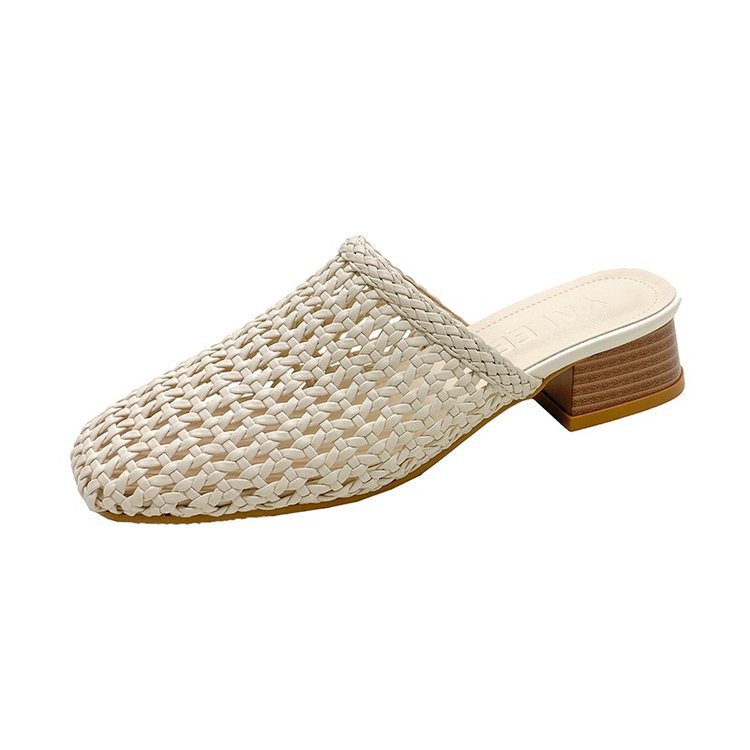 Women's Woven Upper Flat Sandals – Square Toe Casual | EU 35–40