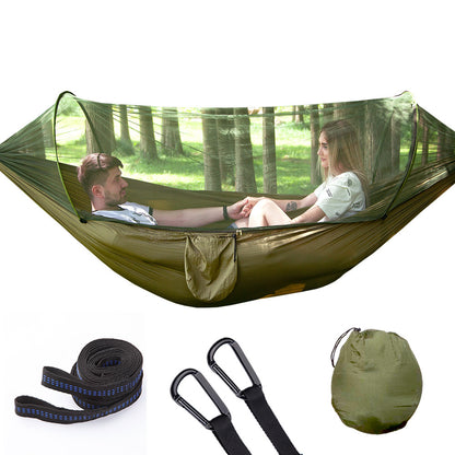 Pop-Up Camping Hammock with Integrated Mosquito Net – 210T Nylon 250x120cm & 290x140cm 9 Colours