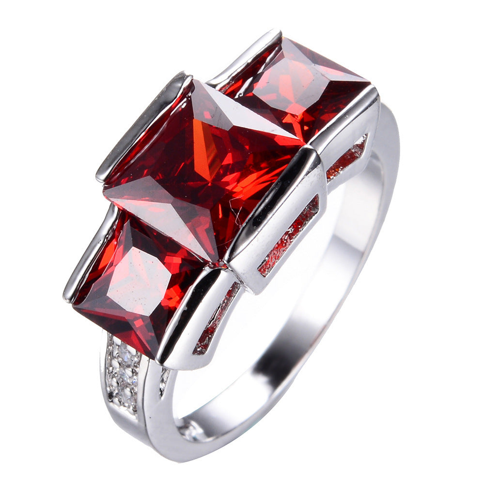Unisex Copper Rainbow Geometric Ring – Colourful Electroplated Statement Band