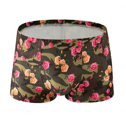 Men's Printed Milk Silk Boxer Briefs – 12 Designs Breathable Low-Waist