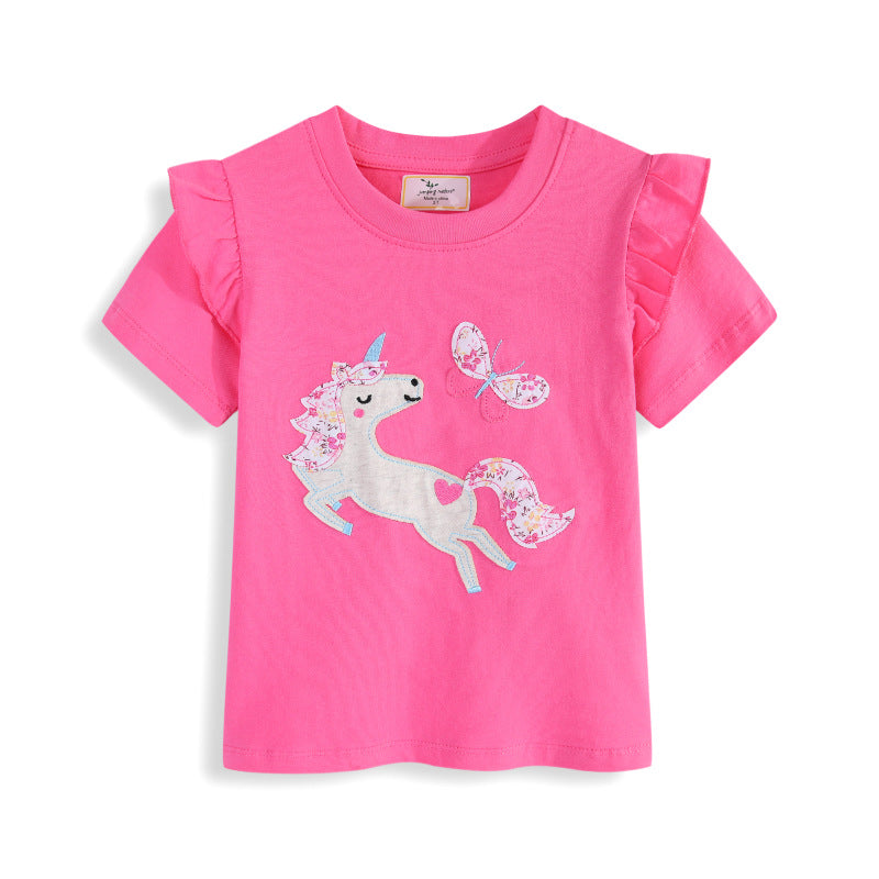 Children's Cotton Embroidered Short-Sleeve T-Shirt