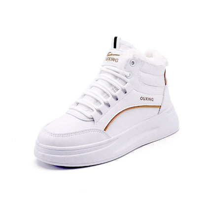 Women's Plush-Lined Lace-Up Mid-Height Casual Shoes | Height Boosting | EU 35-40