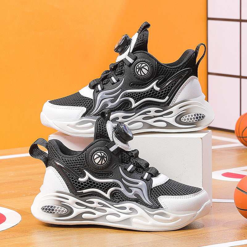 Kids' Rotating Buckle Sports Trainers – Breathable Mesh