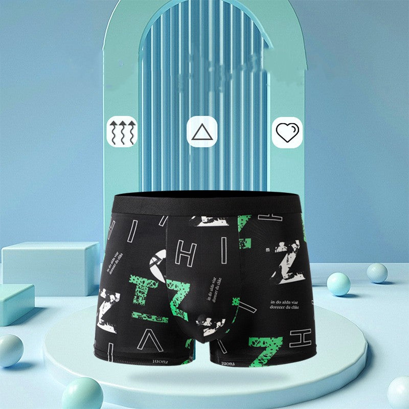 Men's Ice Silk Two-Tone Sport Boxer Shorts