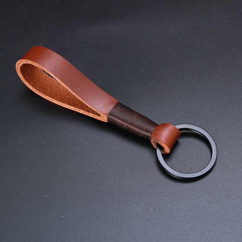 Genuine Cowhide Leather Keychain | Minimalist Skin-Grain Strap | 7 Colours