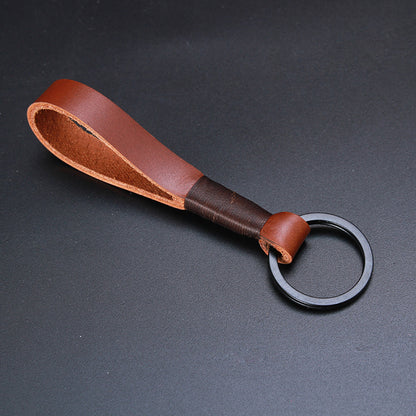 Genuine Cowhide Leather Keychain | Minimalist Skin-Grain Strap | 7 Colours