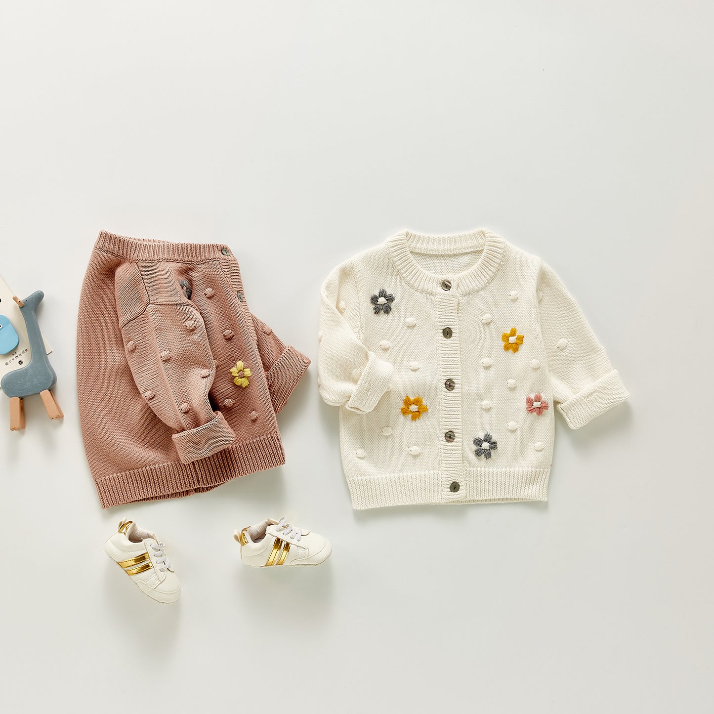 Baby Girls Knitted Cotton Cardigan – Infant & Toddler Jacket