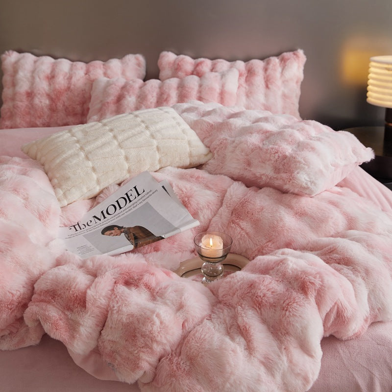 Fur Velvet Four-Piece Bedding Set | Premium Twill Weave