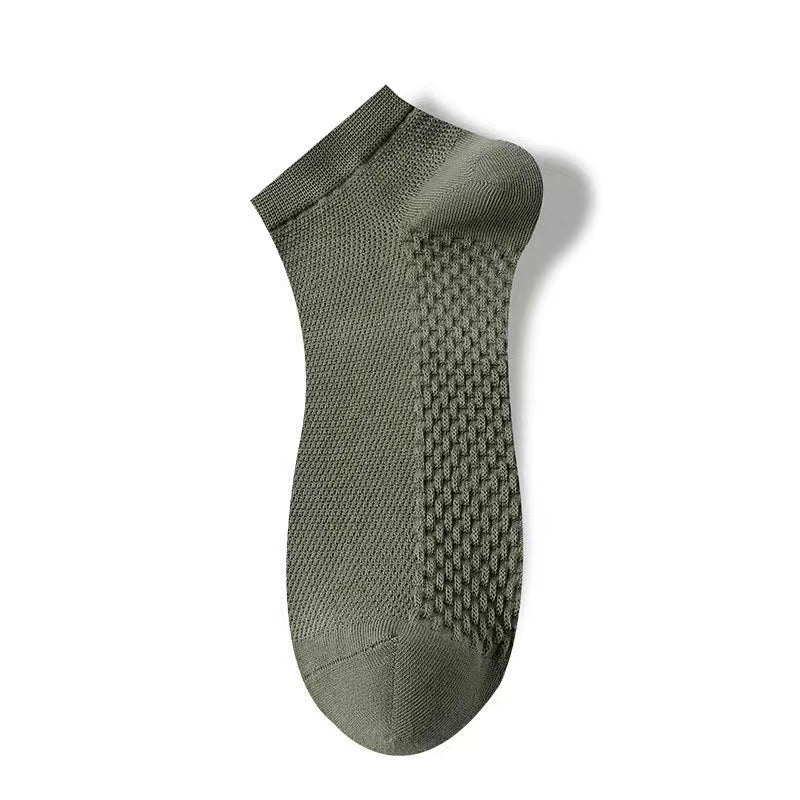 Unisex 100% Cotton Low-Cut Ankle Socks – Breathable Mesh Sole 7 Colours