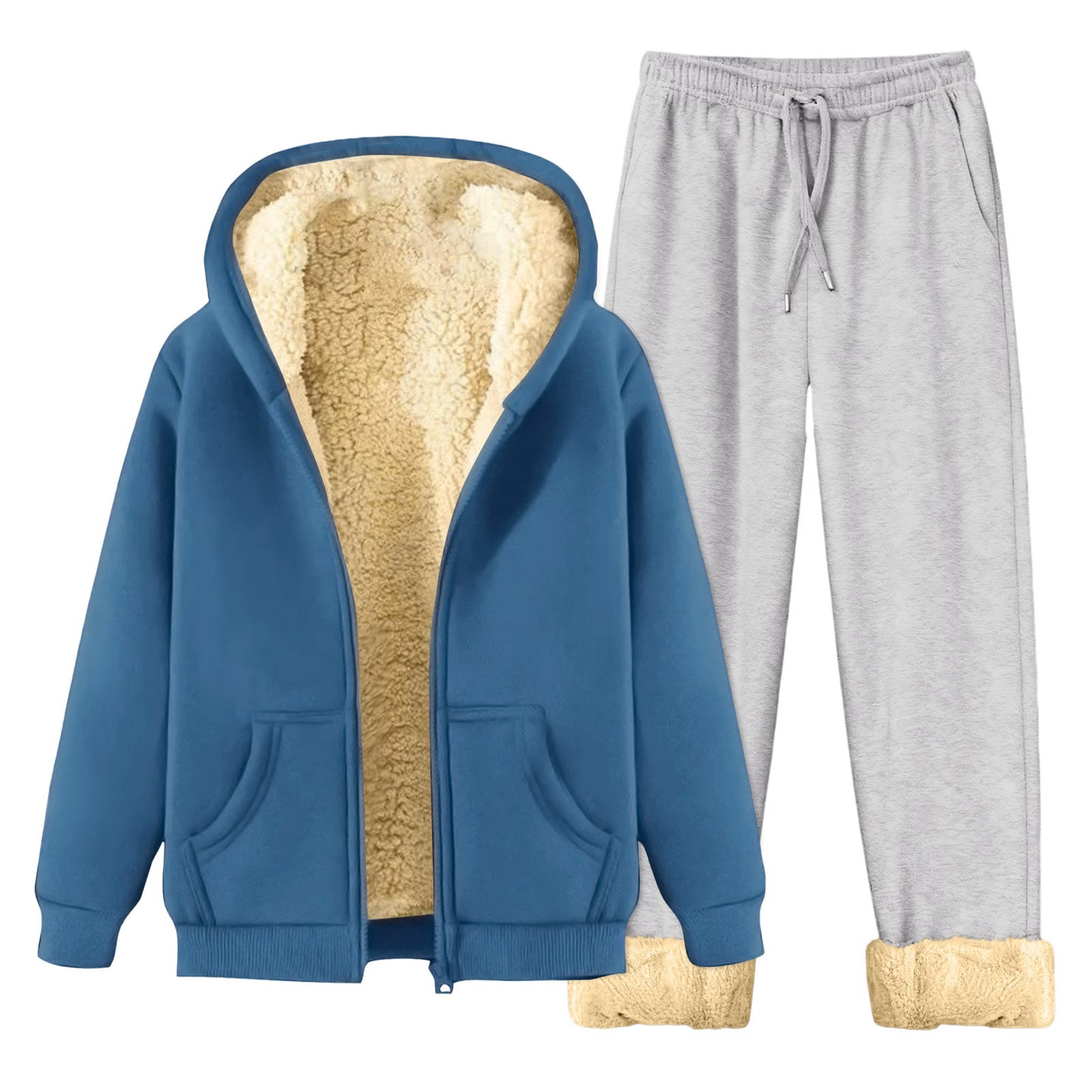 Men's Fleece-Lined Hoodie Tracksuit Set – Autumn Winter | M–5XL