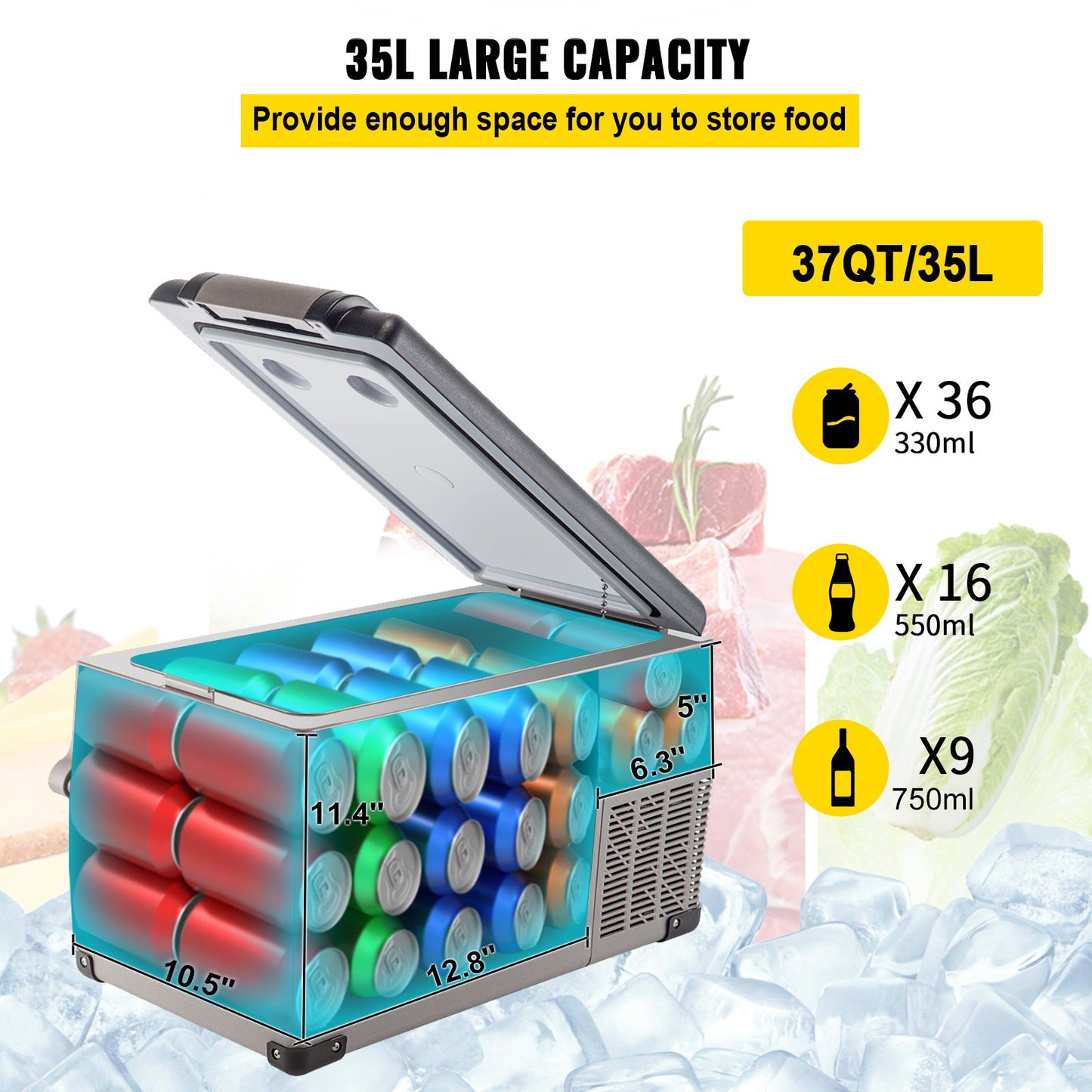 35L Portable Compressor Fridge Freezer – App Control, 12V & 240V | Camping & Car
