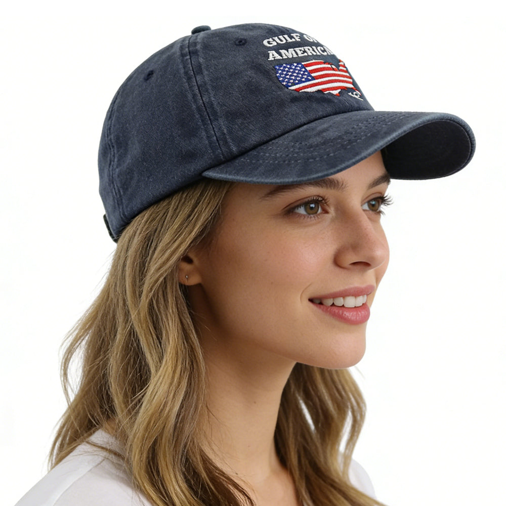Gulf of America Embroidered Baseball Cap | Patriotic Unisex Cotton Hat