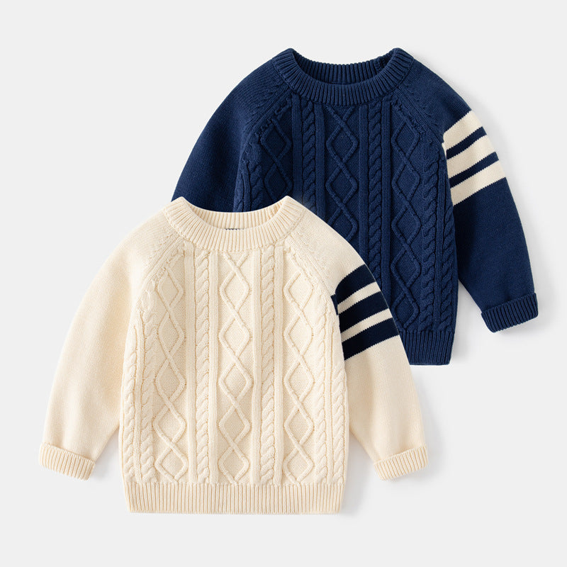 Boys Thickened Cotton Solid Colour Pullover Sweatshirt