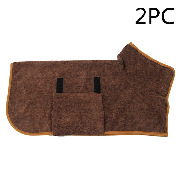 Microfibre Dog Bathrobe | Super Absorbent Quick-Dry Coat with Hook & Loop