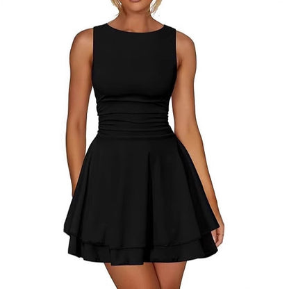 Women's Corset Mini Dress – Sleeveless, High-Waist A-Line | XS–XL