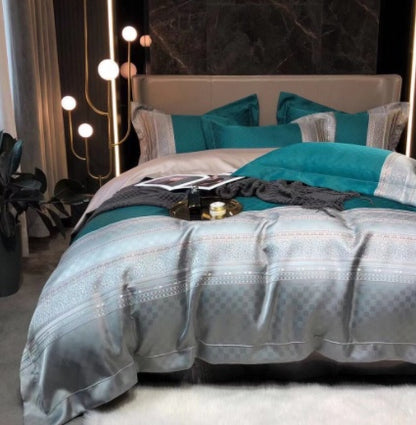 Jacquard & Satin Cotton Bedding Set 4 Piece | 15 Patterns 2 Sizes