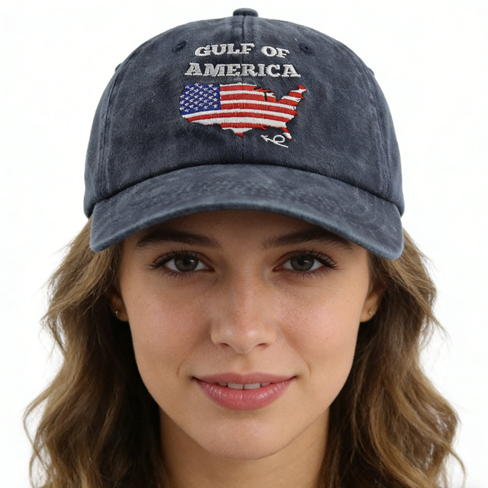 Gulf of America Embroidered Baseball Cap | Patriotic Unisex Cotton Hat