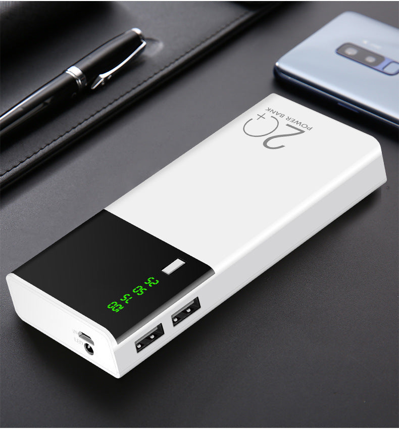 Digital Display Power Bank – Multi-Capacity Portable Charger 1,300-20,000mAh White