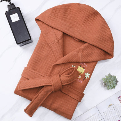Children's Cotton Bathrobe | Hooded Wearable Towel for Boys & Girls