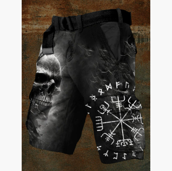 Men's 3D Print Zip-Fly Cargo Shorts