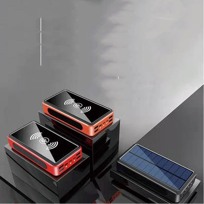 Outdoor Solar Power Bank – Wireless & Fast Charging 50000mAh, 80000mAh & 100000mAh with Flashlight