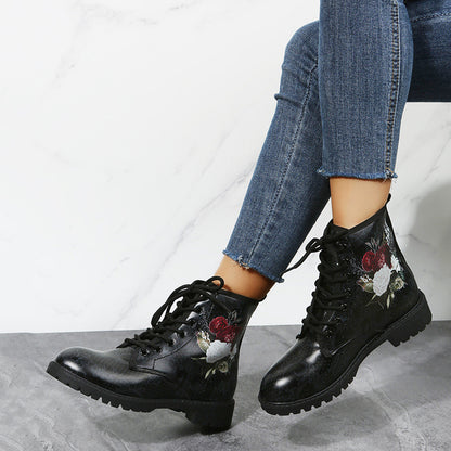 Women's Floral Rose Lace-Up Ankle Boots | EU 35–46