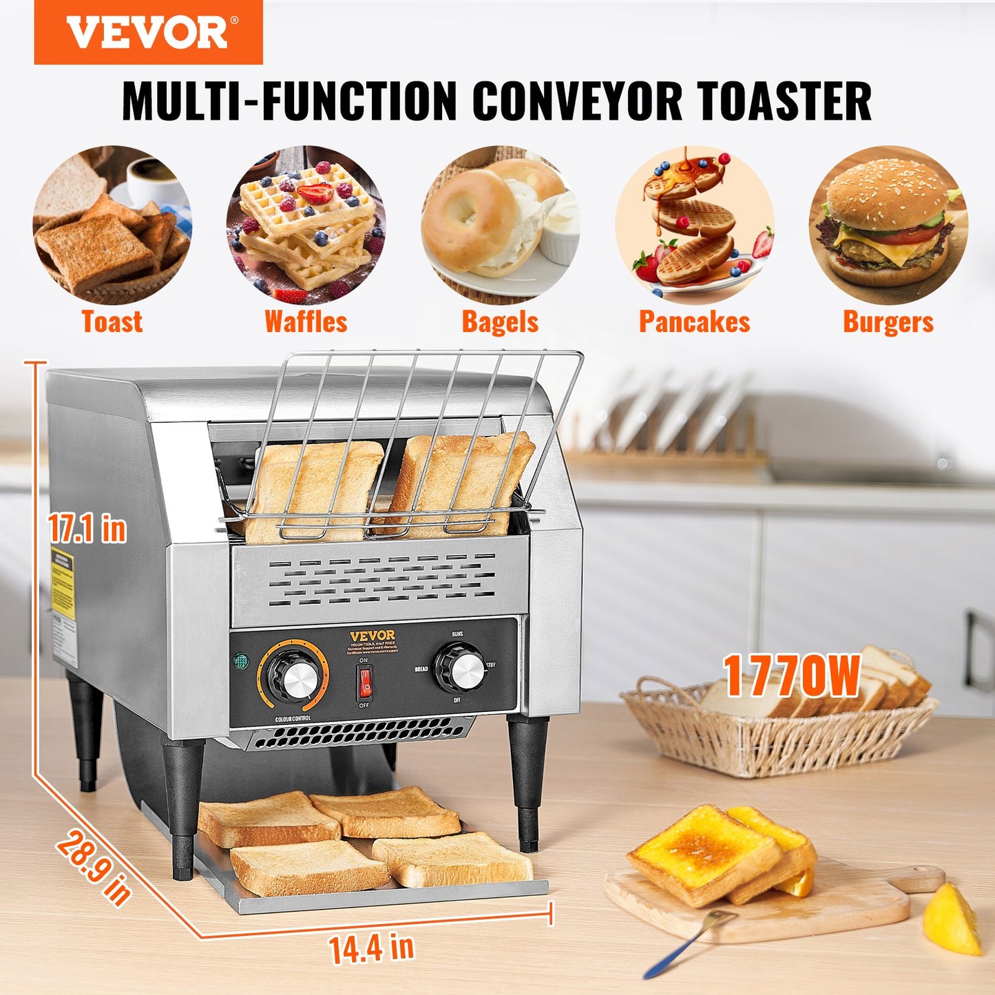 Commercial Conveyor Toaster – 300 Slices/Hour, 7 Settings | Restaurants & Buffets