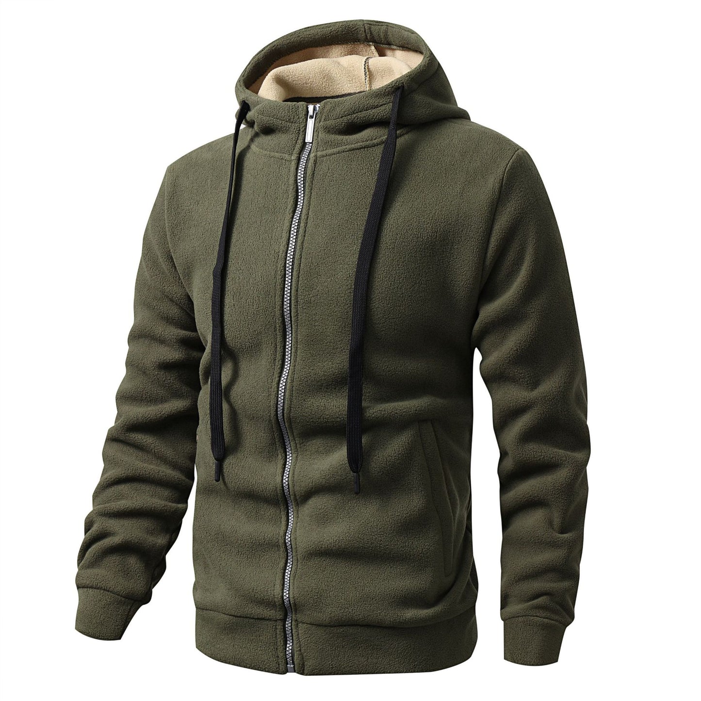 Men's Fleece-Lined Hooded Cardigan Jacket | Casual Outerwear XS–3XL