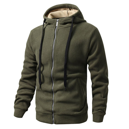 Men's Fleece-Lined Hooded Cardigan Jacket | Casual Outerwear XS–3XL