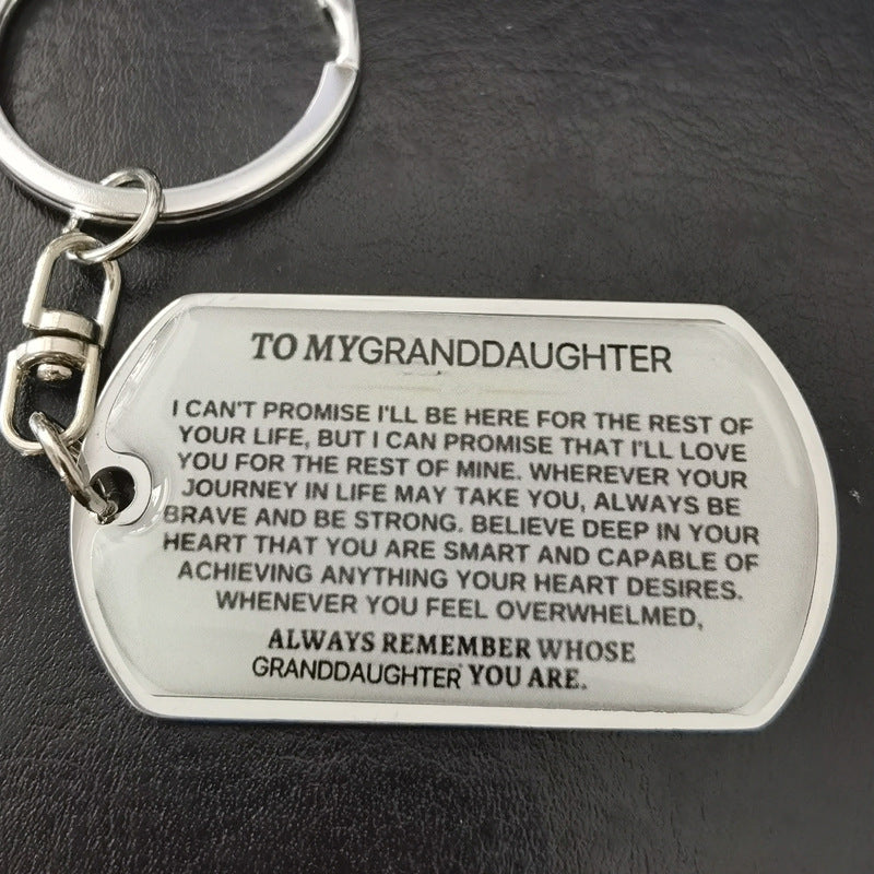 Family Sentiment Metal Keychain | Son, Daughter, Grandson Gift | JP Collections