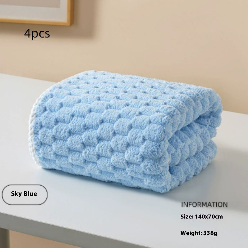 Premium Coral Fleece Bath Towel | Thick, Oversized & Low-Lint | 5 Colours
