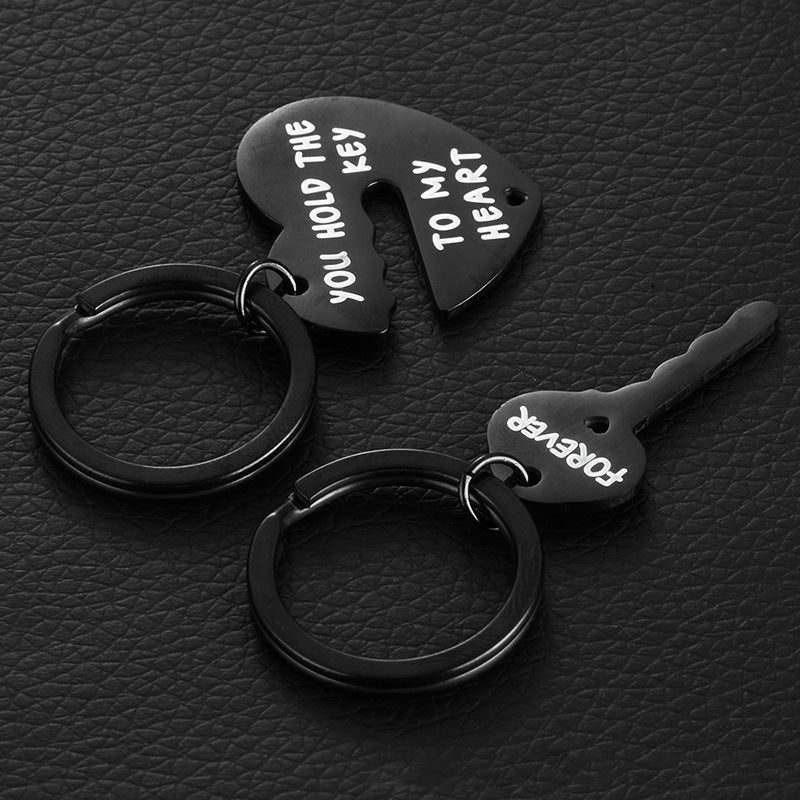 Heart-Shaped Couples Keychain Set | Stainless Steel Pair | JP Collections