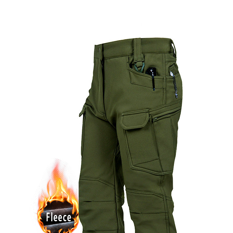 Men's Soft Shell Tactical Trousers | Fleece-Lined Waterproof Outdoor Pants