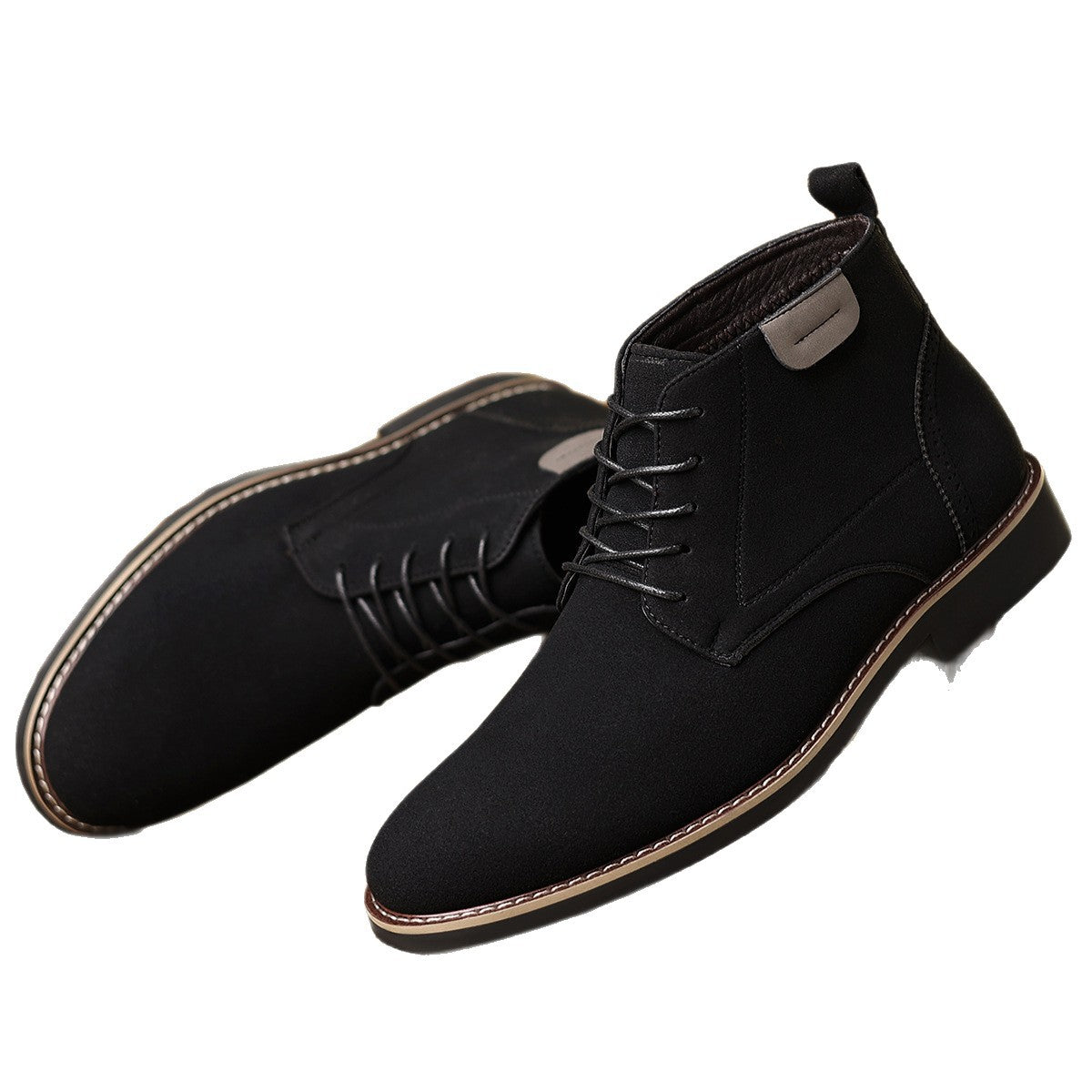 Men's British-Style High-Top Suede Martin Boots – Pointed Toe | EU 39–48
