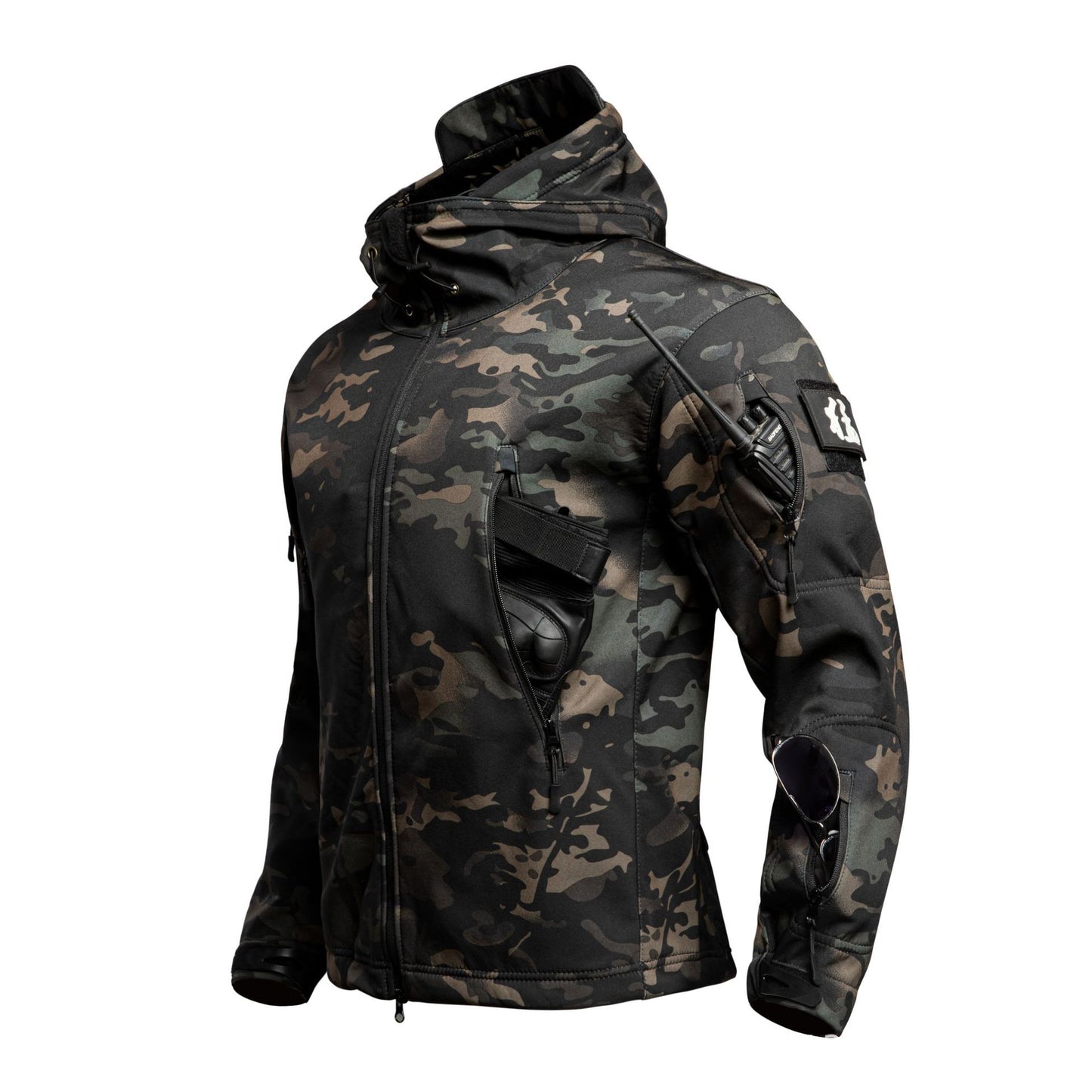 Men's Sharkskin Softshell Hooded Jacket | Waterproof Windproof Outdoor Coat