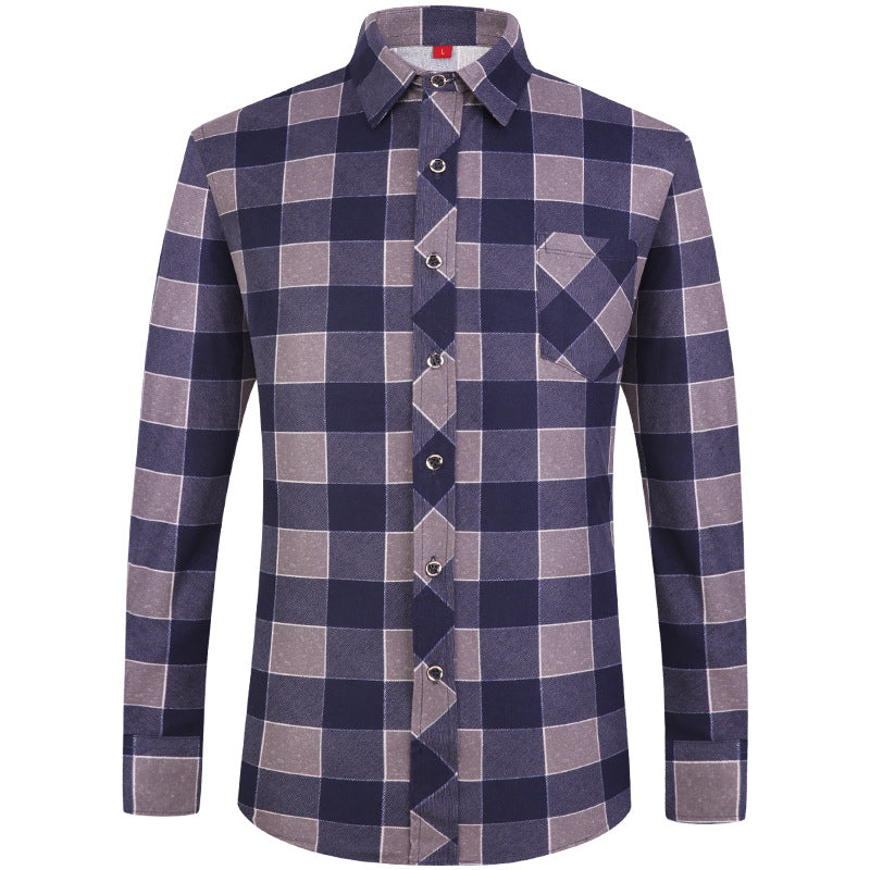 Men's Plaid Long Sleeve Shirt | Slim Fit Business Casual