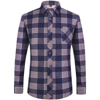 Men's Plaid Long Sleeve Shirt | Slim Fit Business Casual